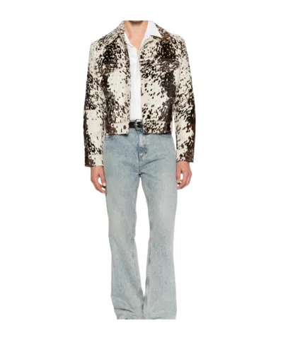Amiri Stud-embellished Cow-print Jacket In Multi