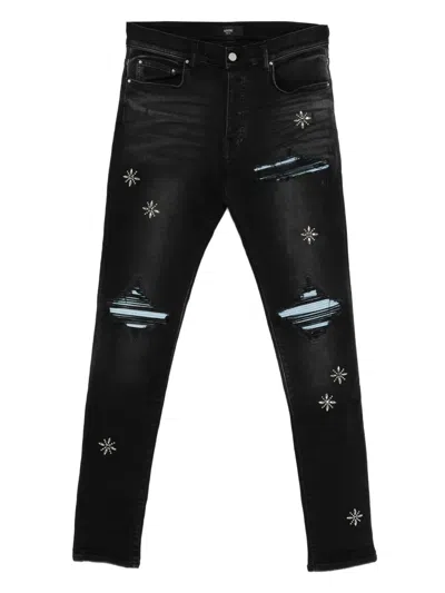 Amiri Embellished Jeans In Black