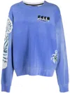 Amiri Embellished Koi-print Sweatshirt In Blue