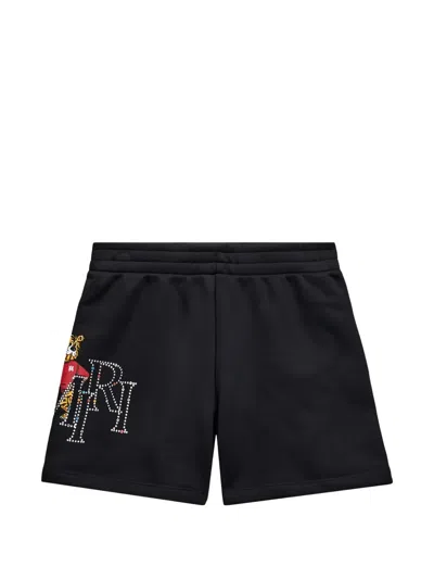 Amiri Embellished Logo Shorts In Black