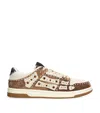 Amiri Embellished Skel Top Low Sneakers In Neutral