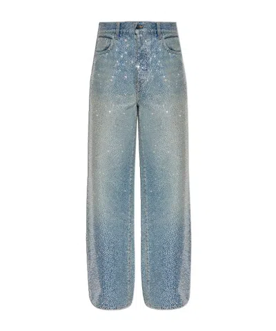 Amiri Embellished Straight-leg Jeans In Blue
