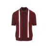 Amiri Striped Shirt With Embellishments And Short Sleeves In Burgundy