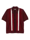 Amiri Striped Shirt With Embellishments And Short Sleeves In Red