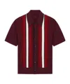 Amiri Striped Shirt With Embellishments And Short Sleeves In Red