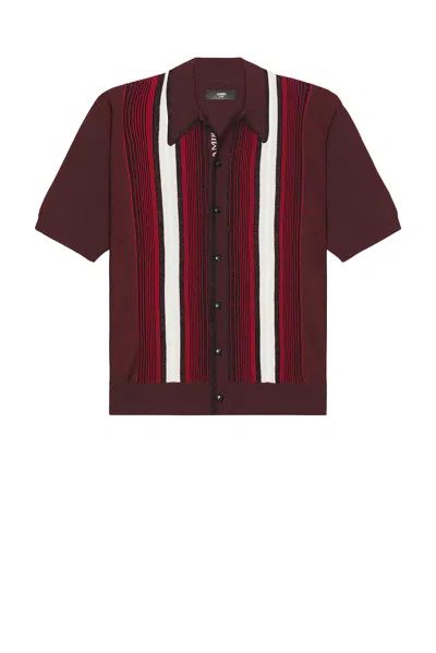 Amiri Embellished Striped Shirt In Red