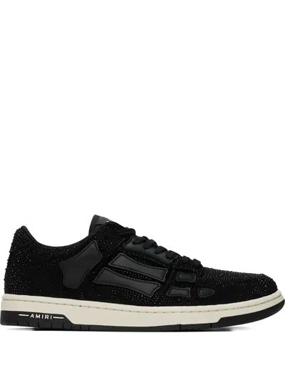 Amiri Crystal Skel Lacing Low-cut Casual Shoes In Black
