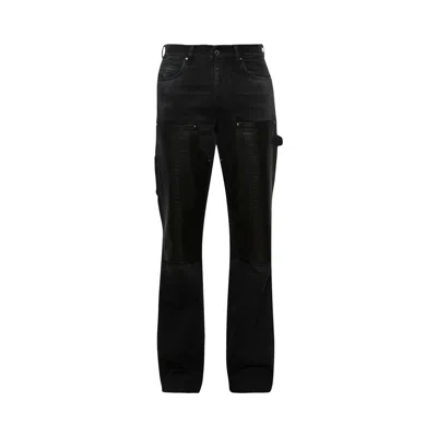 Pre-owned Amiri Embossed Croc Carpenter Jeans 'dusk Black' | Men's Size 29