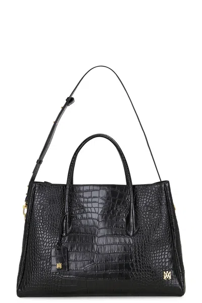 Amiri Embossed Croc Honey 50 Tote In Black