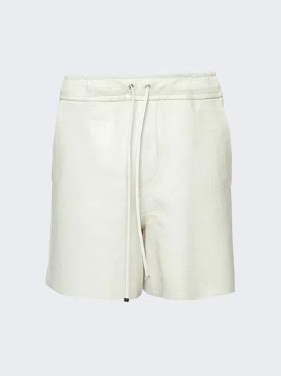 Amiri Embossed Crocodile Shorts In White
