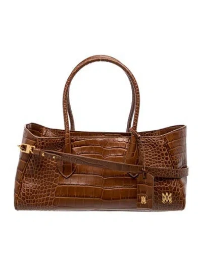Pre-owned Amiri Embossed Leather Honey Bag In Brown