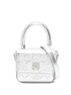 Amiri Embossed Top Handle Mini Bag In Silver