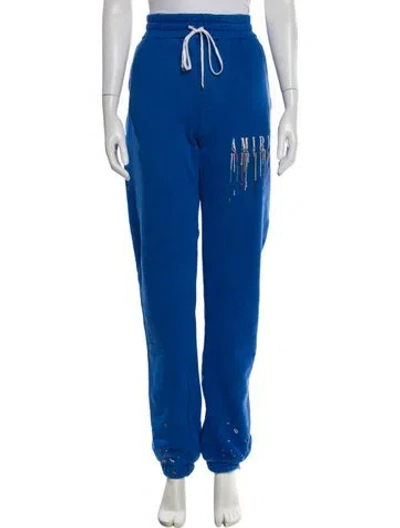 Pre-owned Amiri Embroidered Accent Sweatpants In Blue