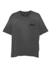 Amiri Men Cotton T-shirt With Embroidery In Gray