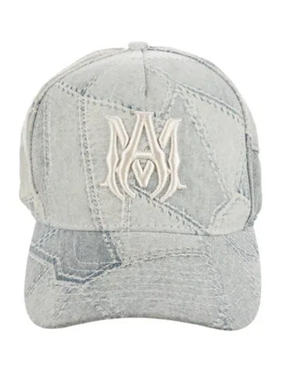 Pre-owned Amiri Embroidered Denim Baseball Cap In Blue
