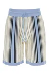 Amiri Knit Bermuda Shorts Featuring Elastic Waistband In White