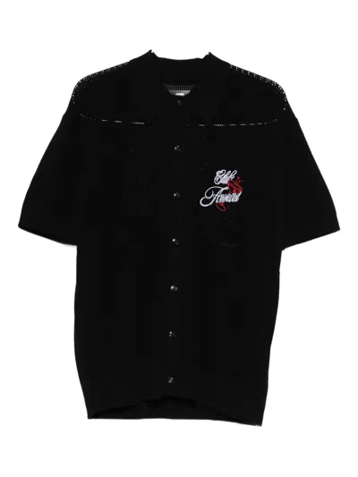 Amiri Embroidered Knit Top In Black