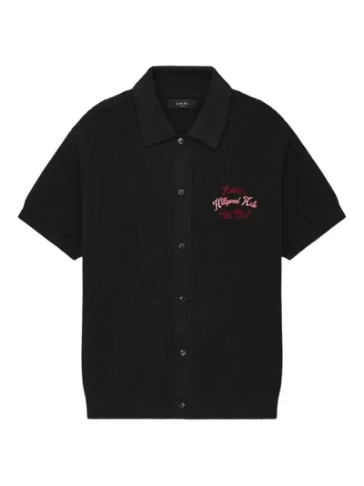 Amiri Embroidered Knitted Shirt In Black