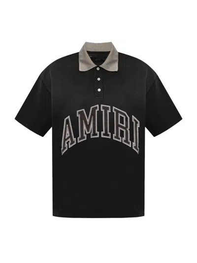 AMIRI EMBROIDERED-LOGO COTTON POLO SHIRT