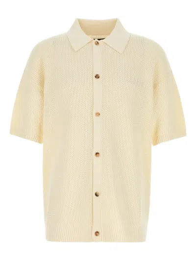 Amiri Embroidered-logo Crochet Shirt In Multi
