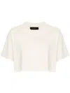 Amiri Embroidered-logo Cropped T-shirt In Neutrals