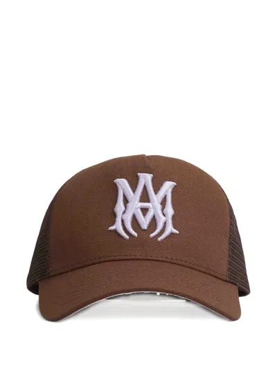Amiri Embroidered Logo Curved Visor Cap In Brown