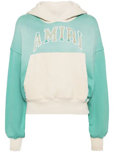 Amiri Hoodie Mit Logo-stickerei In Sea Blue