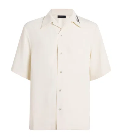 Amiri Embroidered Logo Short-sleeve Shirt In Beige