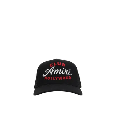 Amiri Embroidered Mesh Trucker Cap In Black