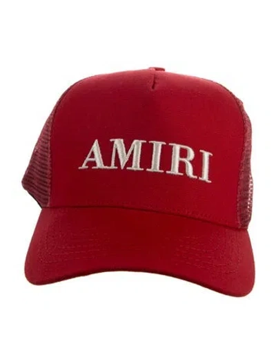 Pre-owned Amiri Embroidered Mesh Trucker Hat W/tags In Red