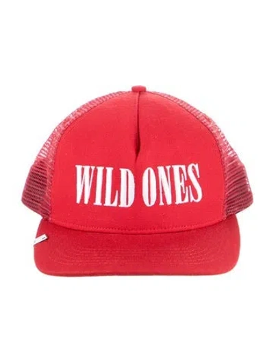 Pre-owned Amiri Embroidered Mesh Trucker Hat W/tags In Red