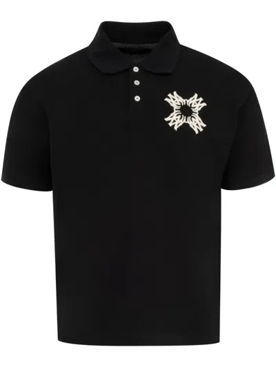 Amiri Embroidered Polo Shirt In Black