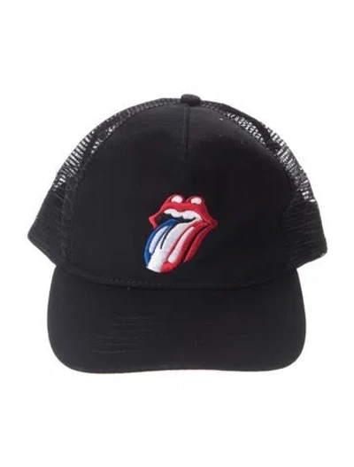 Pre-owned Amiri Embroidered Rolling Stones Trucker Hat In Black