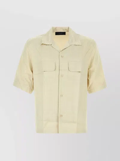 AMIRI EMBROIDERED SATIN SHIRT WITH CHEST POCKETS