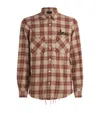 Amiri Shotgun Flannel Shirt In Brown