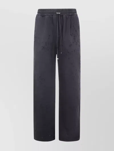 Amiri Embroidered Straight Sweatpant Pockets In Gray