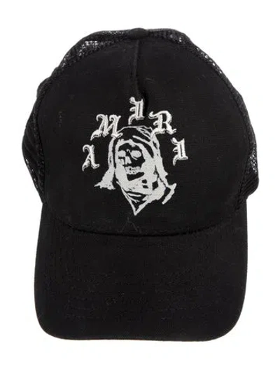 Pre-owned Amiri Embroidered Trucker Hat In Black