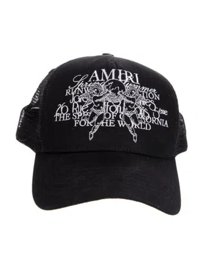 Pre-owned Amiri Embroidered Trucker Hat In Black