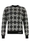 Amiri Crew Neck Wool Blend Sweater With Graphic Pattern
