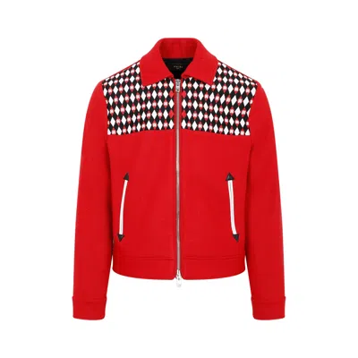 AMIRI EMBROIDERED WOOL BLOUSON JACKET FOR MEN IN RED