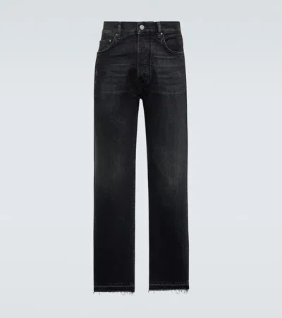 Amiri Faded Mid-rise Straight Jeans In Black