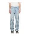 Amiri Blue Faded Out Plaid Jeans In Blue