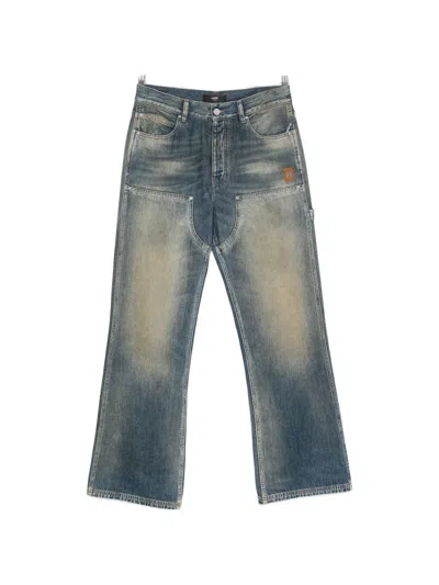 Amiri Faded Panelled Jeans In Blue