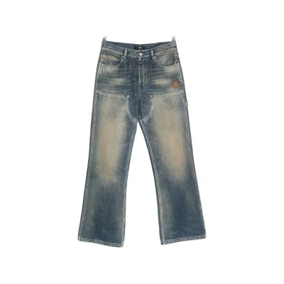 Amiri Faded Panelled Jeans In Blue
