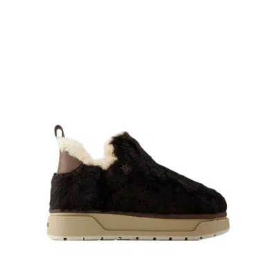 Amiri Faux Fur Malibu Ankle Boots - Leather - Brown