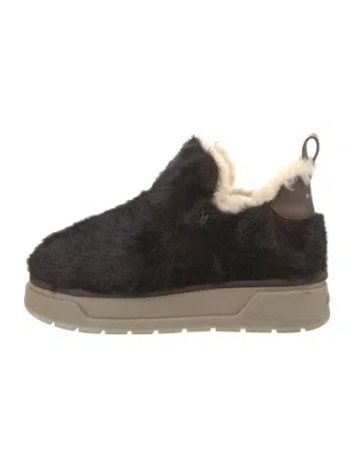 Pre-owned Amiri Faux Fur Slippers In Brown
