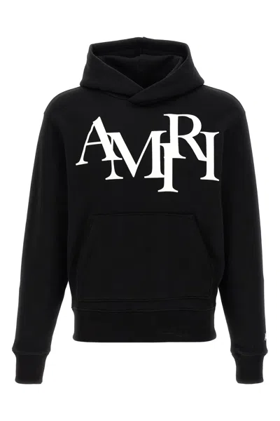 Amiri Felpa Con Cappuccio Stampa Logo In Multi