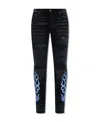 Amiri Flame-patch Jeans In Black