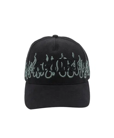 Amiri Flame-embroidered Logo-patch Baseball Cap In Black