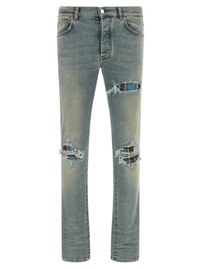 Amiri Flannel Mx1 Jeans In Blue